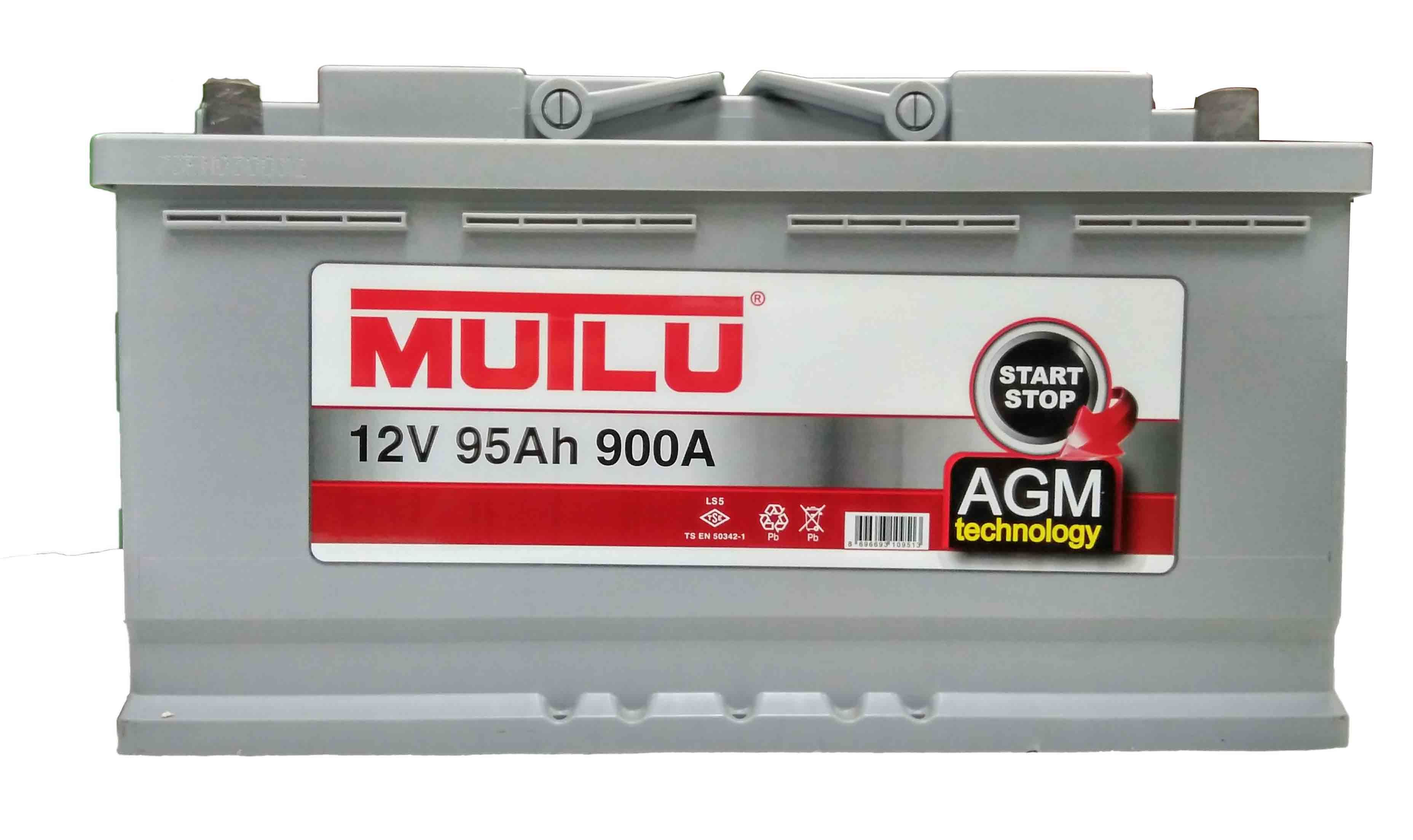 АВТОМОБИЛЬНЫЙ АККУМУЛЯТОР MUTLU AGM 95 АЧ 900A ОБР. ПОЛ. (353X175X190) AGM.L5.95.090.A