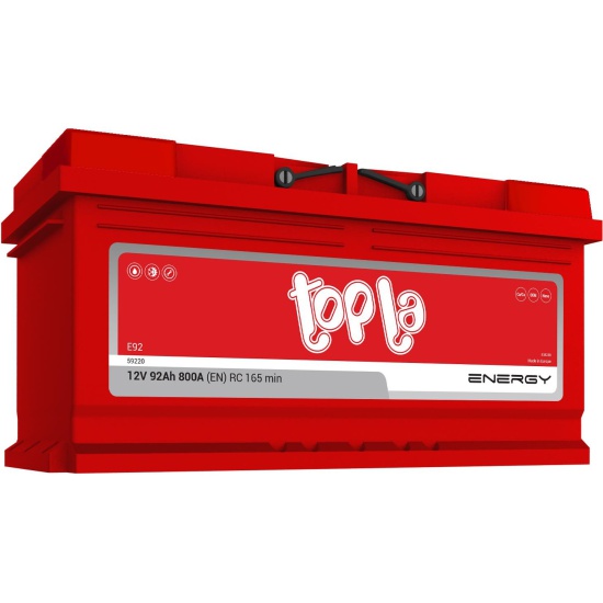 Аккумулятор автомобильный TOPLA Energy E92 LB5  92Ah (о.п.) низкий